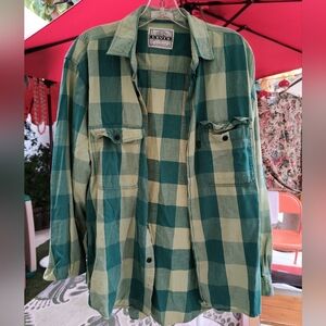 Levi's Green Plaid Casual Shirt Button-Up